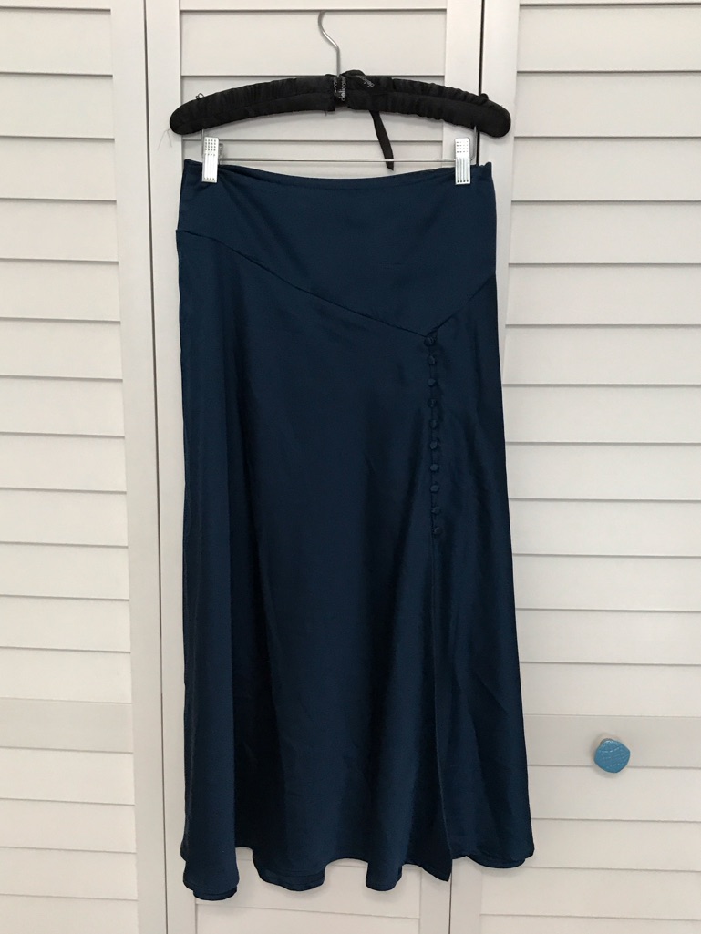 Banana Republic Teal Blue A-Line Button-Detail Skirt